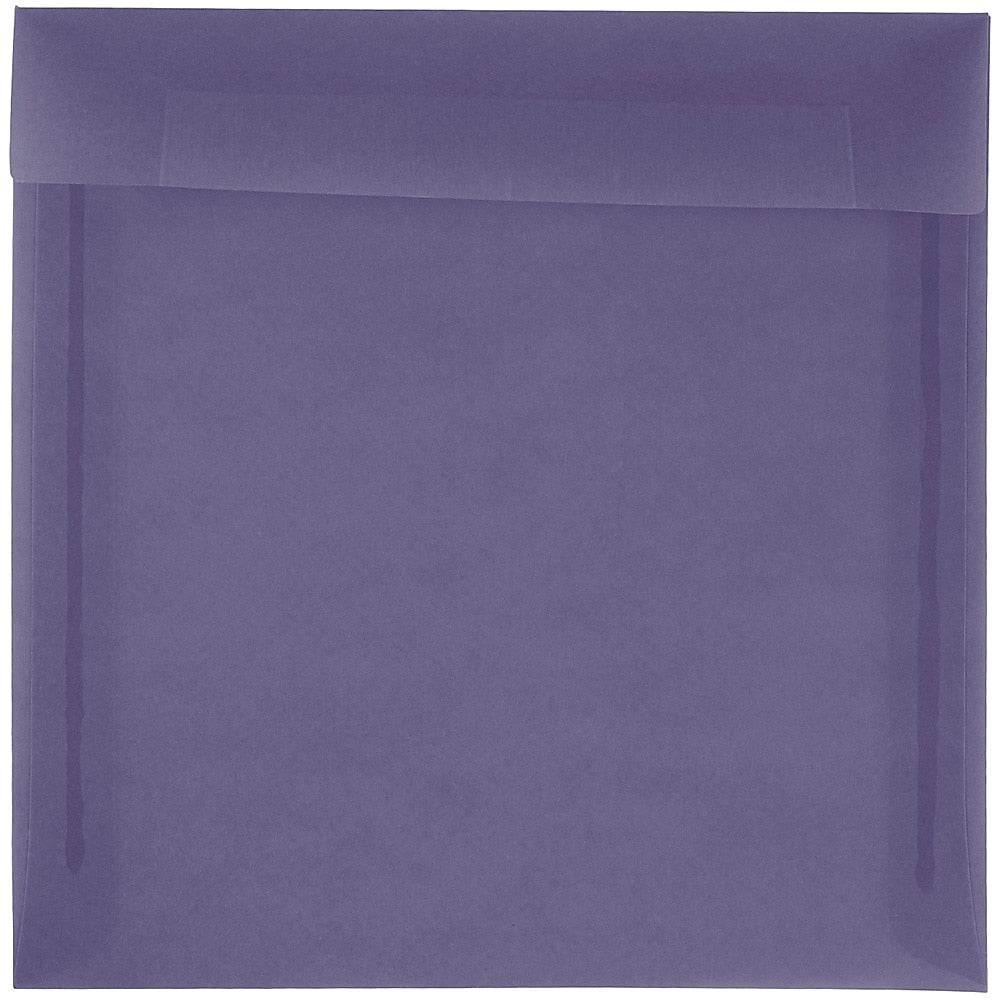 JAM Paper 8.5 x 8.5 Square Translucent Vellum Invitation Envelopes, Wisteria Purple, 25/Pack (1592157)