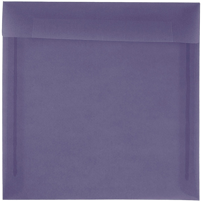 JAM Paper 8.5 x 8.5 Square Translucent Vellum Invitation Envelopes, Wisteria Purple, 25/Pack (1592157)