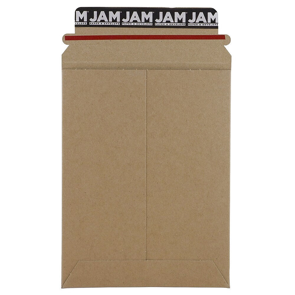 JAM Paper® Stay-Flat Photo Mailer Stiff Envelopes with Self-Adhesive Closure, 6 x 8, Brown Kraft, Sold Individually (8866640)