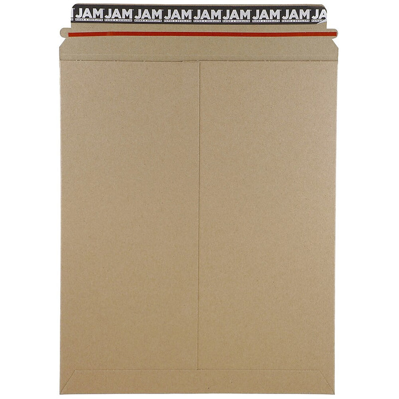 JAM Paper® Stay-Flat Photo Mailer Envelopes, 11 x 13.5, Brown Kraft, Self-Adhesive Closure, Sold Individually (8866644)
