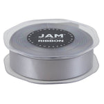 JAM Paper Double Faced Satin Ribbon, Silver (807SASI25)
