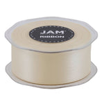 JAM Paper Double Faced Satin Ribbon, Ivory (808SAIV25)