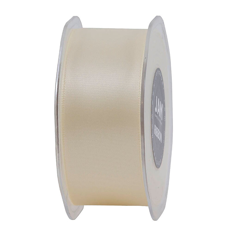 JAM Paper Double Faced Satin Ribbon, Ivory (808SAIV25)