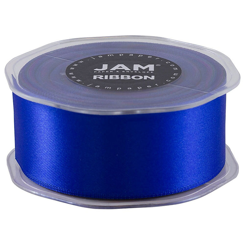 JAM Paper Double Faced Satin Ribbon, Royal Blue (808SAROBU25)