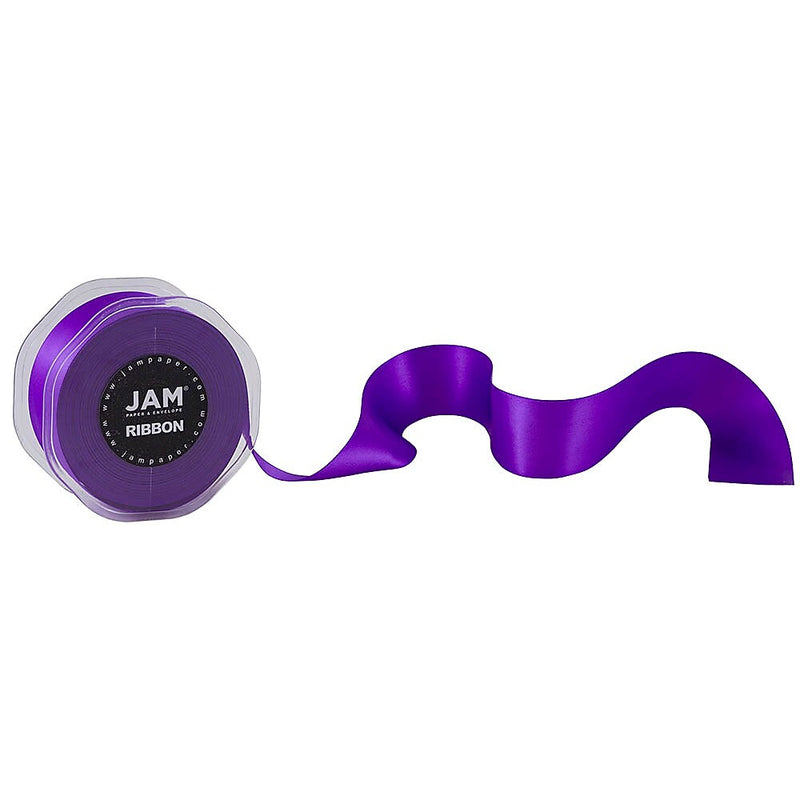 JAM Paper Double Faced Satin Ribbon, Purple (808SAPU25)
