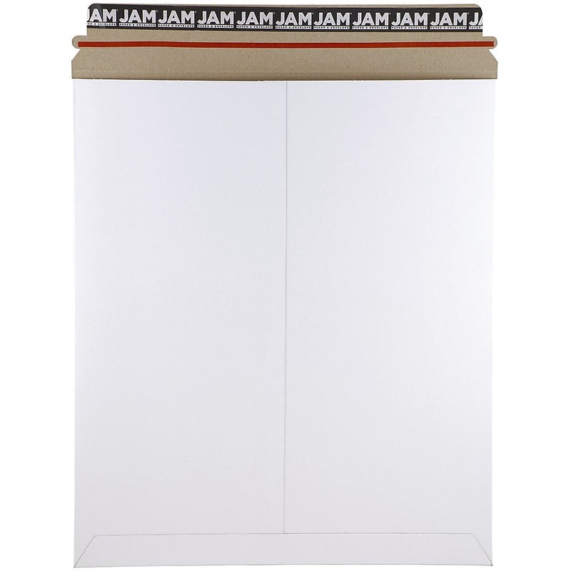 JAM Paper® Stay-Flat Photo Mailer Stiff Envelopes with Self-Adhesive Closure, 12.75 x 15, White, Sold Individually (4PSW)