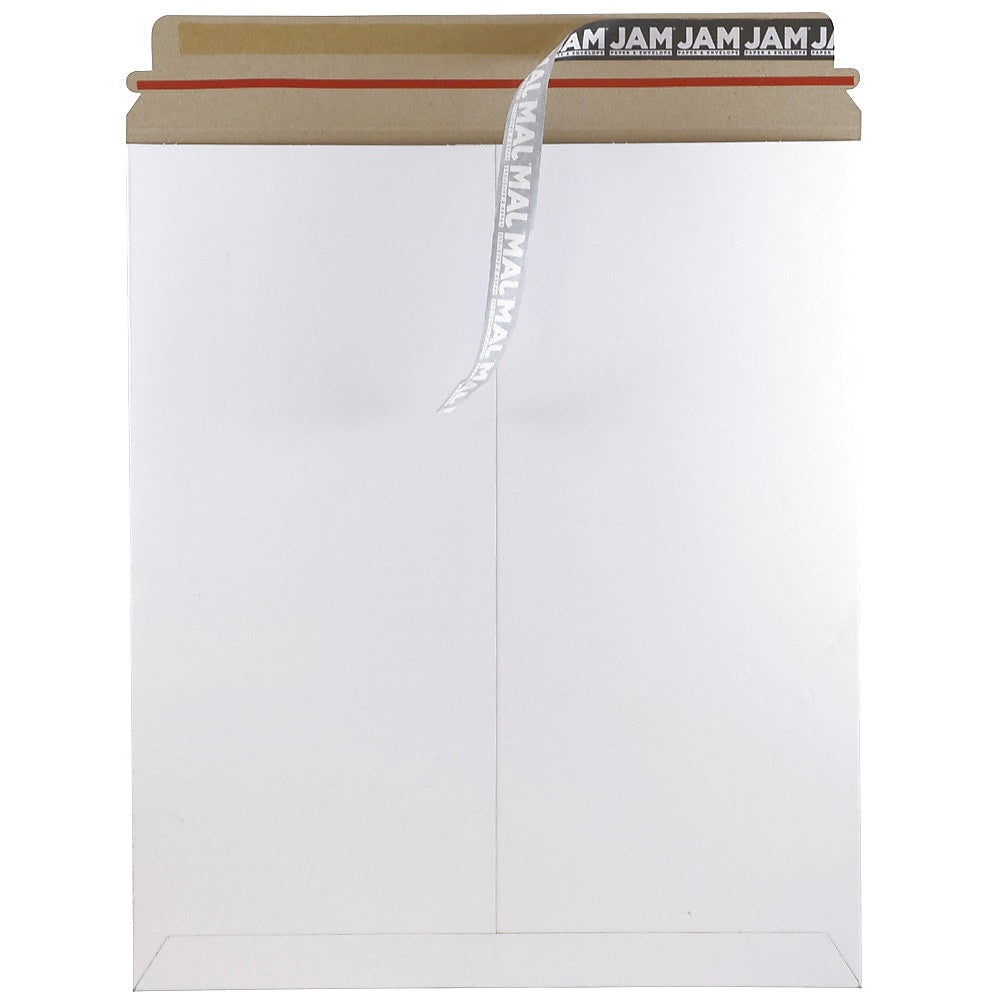 JAM Paper® Stay-Flat Photo Mailer Stiff Envelopes with Self-Adhesive Closure, 12.75 x 15, White, Sold Individually (4PSW)