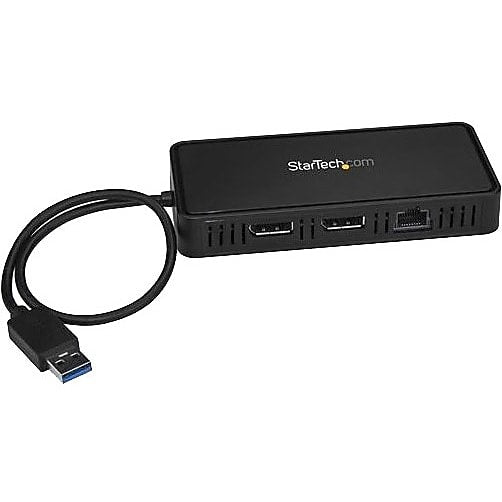 StarTech® USB to Dual DisplayPort Mini Docking Station, Dual 4K 60Hz, GbE, USB 3.0, Dual Monitor Mini Dock, DisplayPort Hub