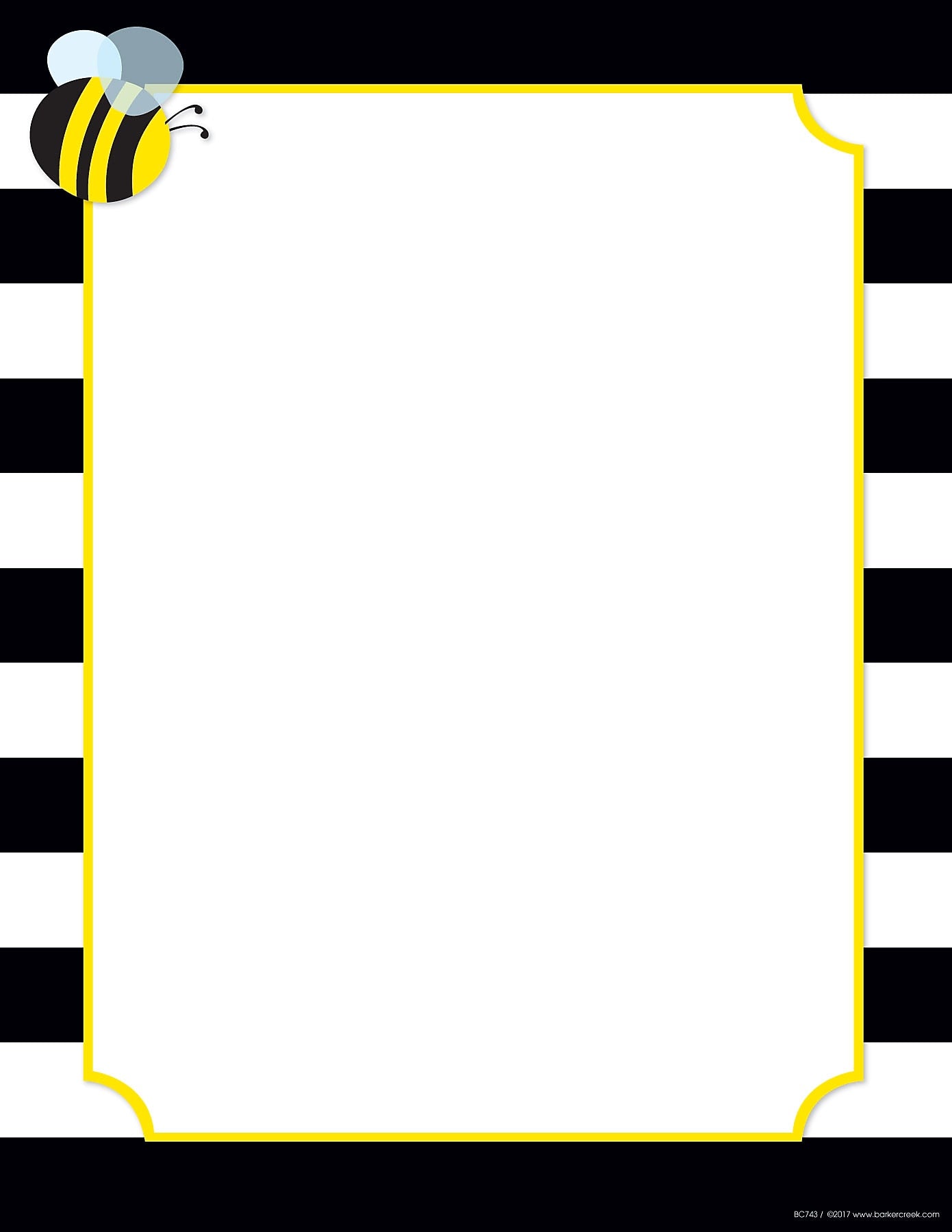 Barker Creek Wide Stripes with Bee Paper (BC743)