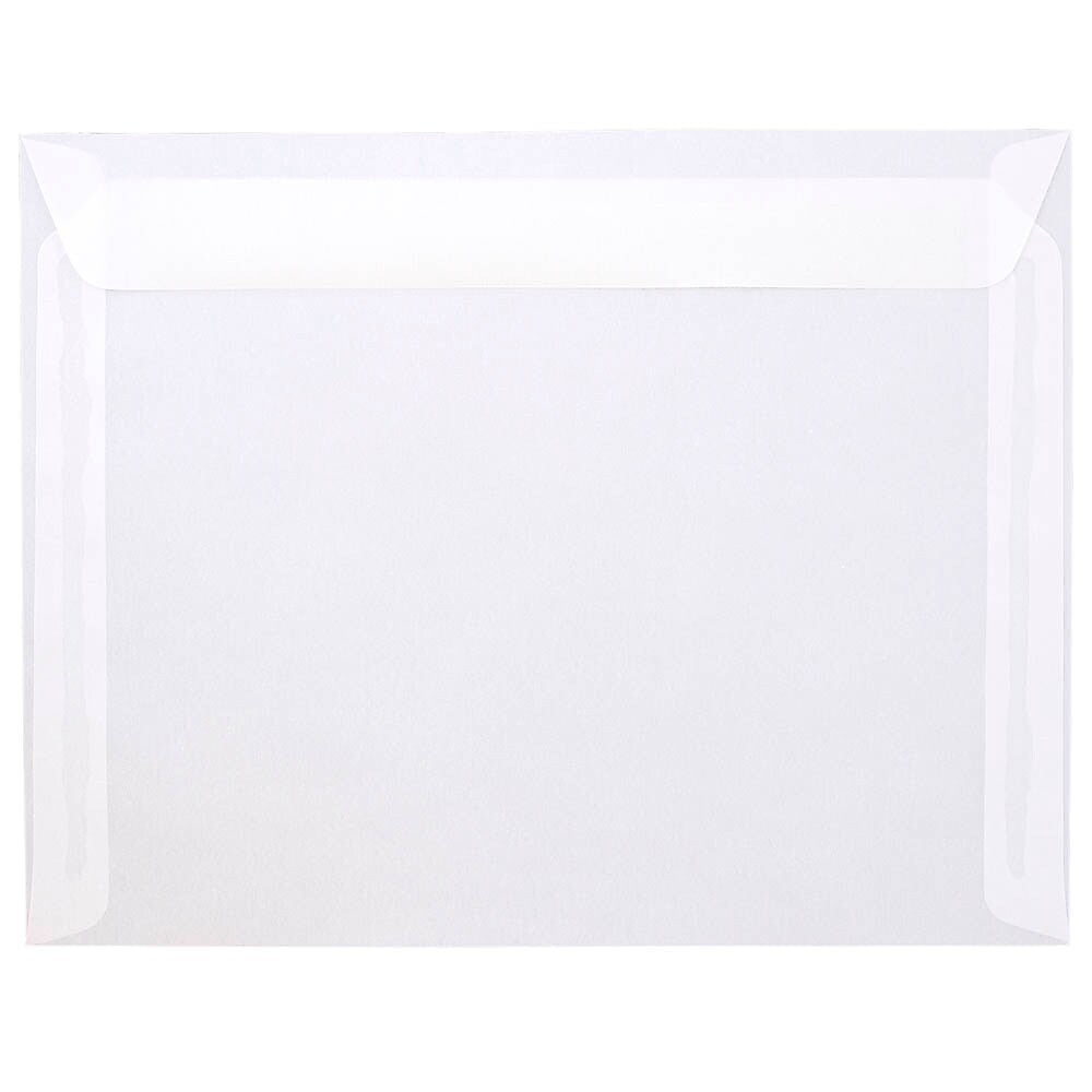 JAM Paper 9.5 x 12.625 Booklet Translucent Vellum Envelopes, Clear, 25/Pack (2851377)