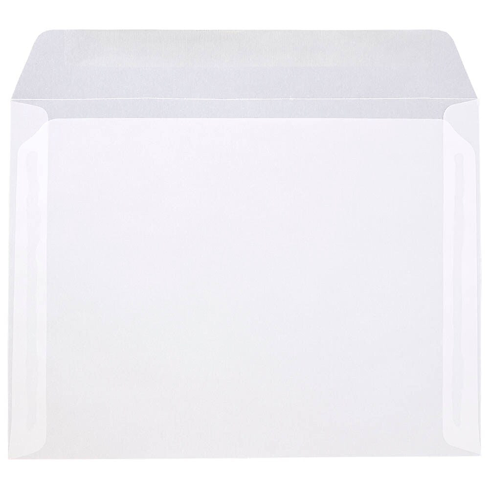 JAM Paper 9.5 x 12.625 Booklet Translucent Vellum Envelopes, Clear, Bulk 1000/Carton (2851377B)