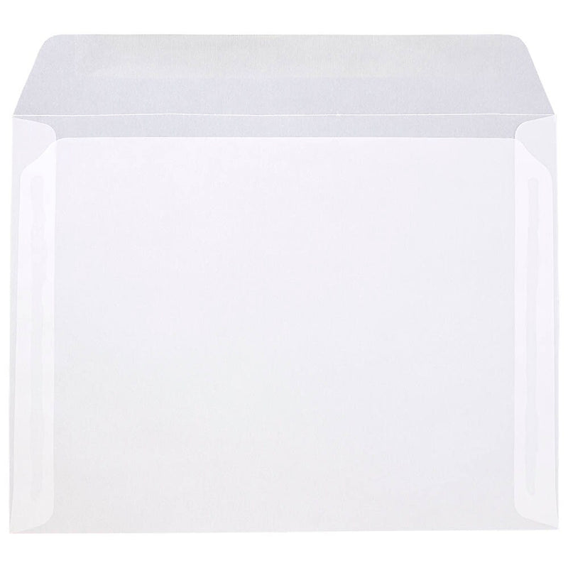 JAM Paper 9.5 x 12.625 Booklet Translucent Vellum Envelopes, Clear, Bulk 1000/Carton (2851377B)
