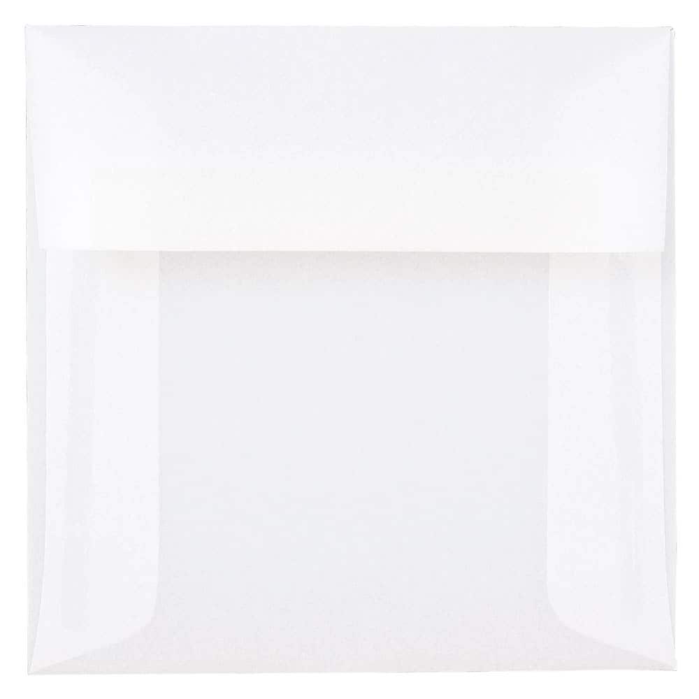 JAM Paper 5 x 5 Square Translucent Vellum Invitation Envelopes, Clear, Bulk 1000/Carton (31032B)