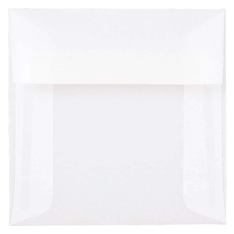 JAM Paper 5 x 5 Square Translucent Vellum Invitation Envelopes, Clear, Bulk 1000/Carton (31032B)
