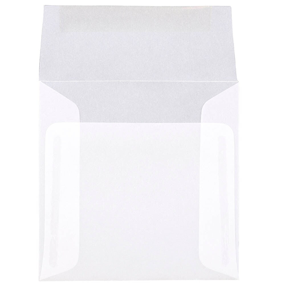 JAM Paper 5 x 5 Square Translucent Vellum Invitation Envelopes, Clear, Bulk 1000/Carton (31032B)