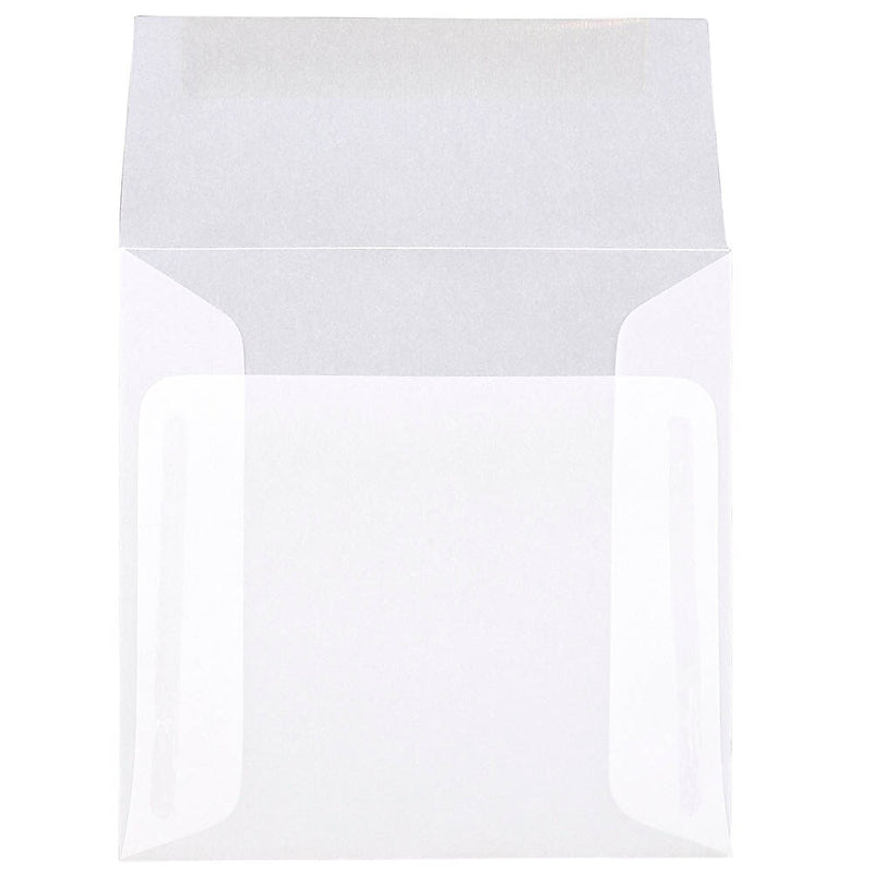 JAM Paper 5 x 5 Square Translucent Vellum Invitation Envelopes, Clear, Bulk 1000/Carton (31032B)