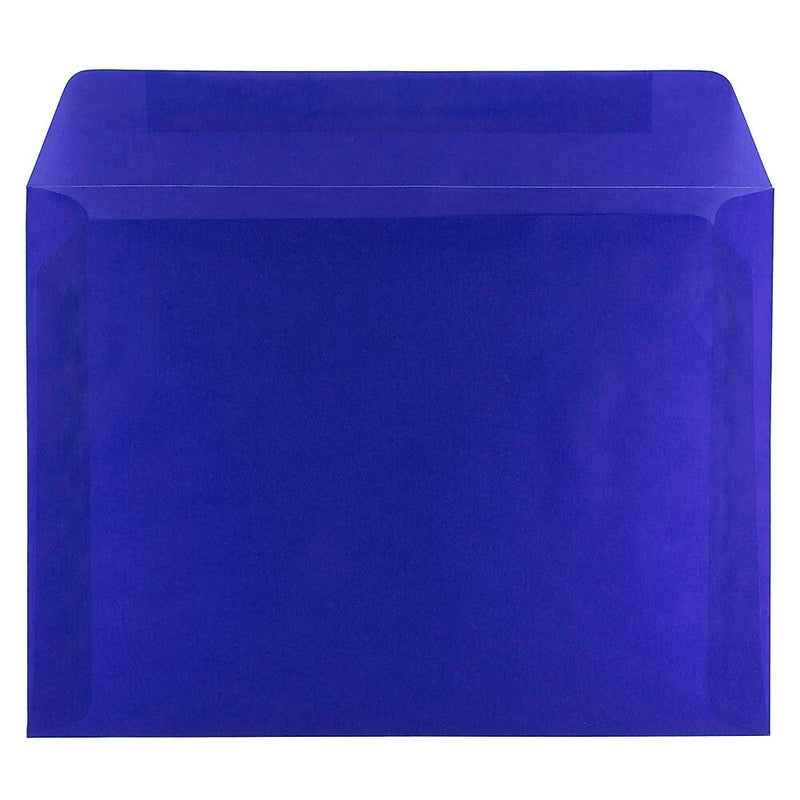 JAM Paper 9 x 12 Booklet Translucent Vellum Envelopes, Primary Blue, 25/Pack (1592188)