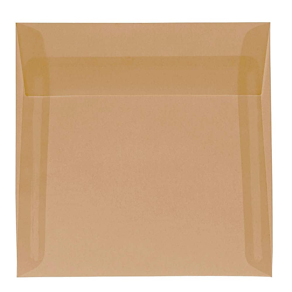 JAM Paper 6.5 x 6.5 Square Translucent Vellum Invitation Envelopes, Spring Ochre Ivory, 25/Pack (PACV520)