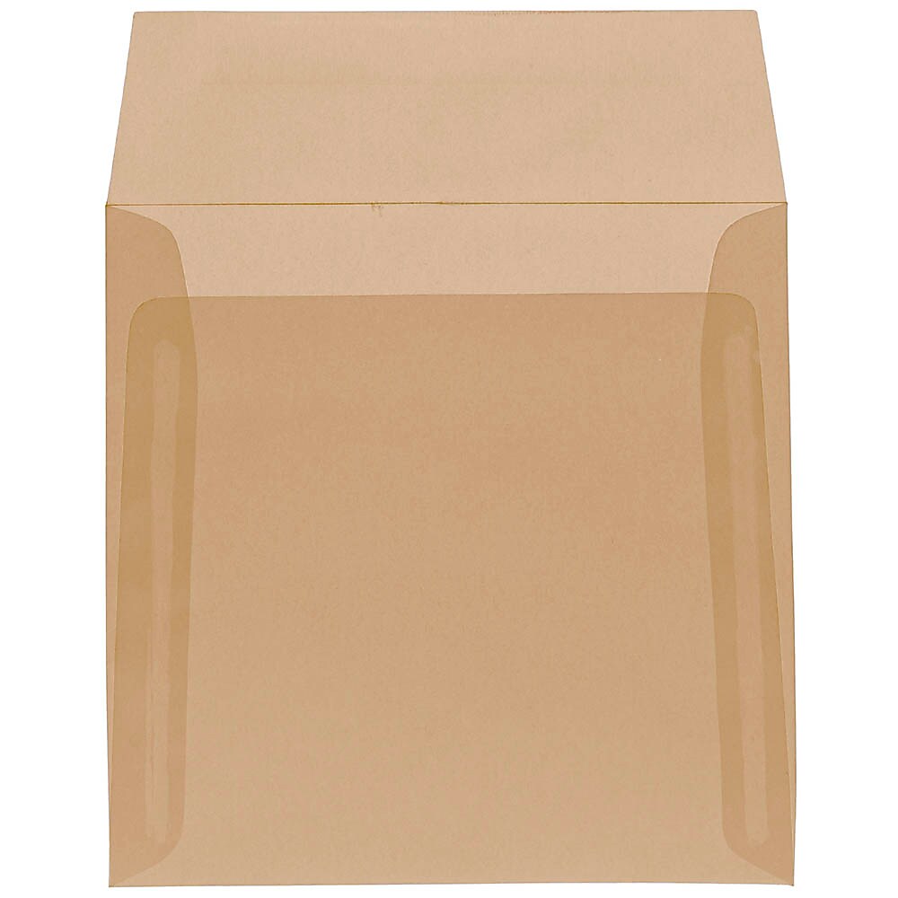JAM Paper 6.5 x 6.5 Square Translucent Vellum Invitation Envelopes, Spring Ochre Ivory, 25/Pack (PACV520)