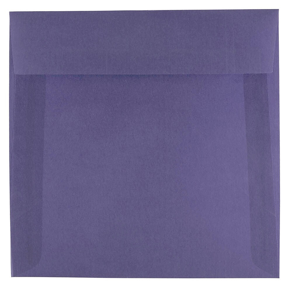 JAM Paper 6.5 x 6.5 Square Translucent Vellum Invitation Envelopes, Wisteria Purple, 25/Pack (1592113)