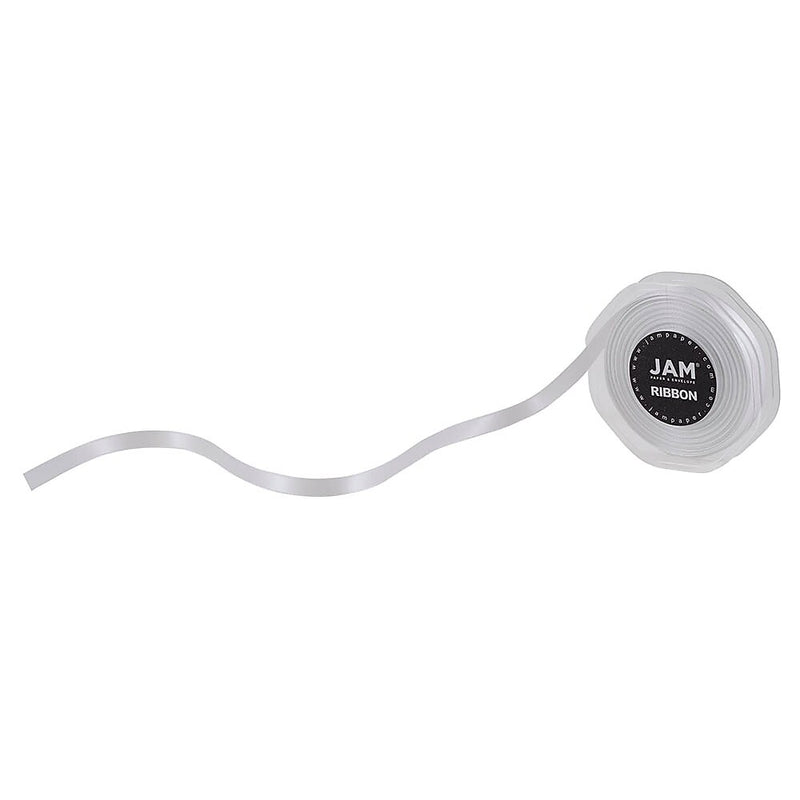 JAM Paper Double Faced Satin Ribbon, White (803SAWH25)