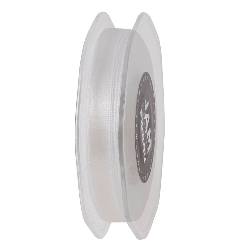 JAM Paper Double Faced Satin Ribbon, White (803SAWH25)