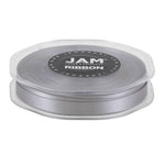 JAM Paper Double Faced Satin Ribbon, Silver (803SASI25)