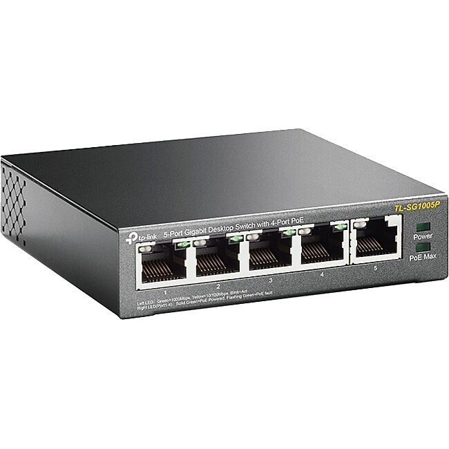 TP-LINK 5-Port Gigabit Desktop Switch with 4-Port PoE (TL-SG1005P)