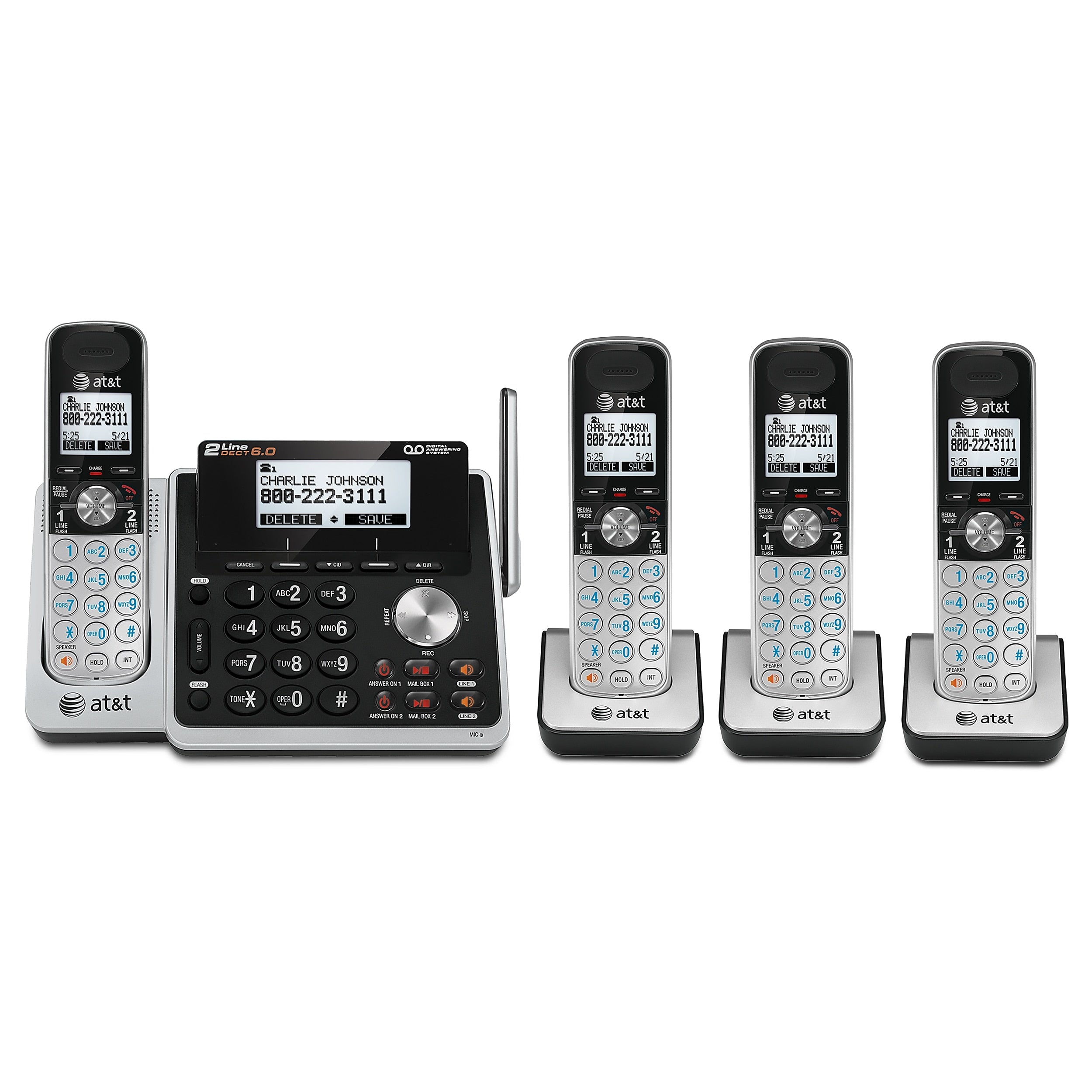 AT&T TL88002 Bundle Cordless Telephone, Silver (80-1260-00)