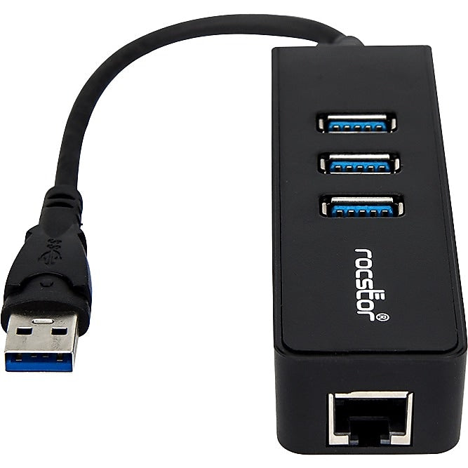 Rocstor Premium 3-Port USB 3.0 Hub, Black (Y10A179-B1)
