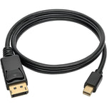 Tripp Lite Mini DisplayPort to DisplayPort Adapter Cable 4K M/M Black Mdp to DP 3ft (P583-003-BK)