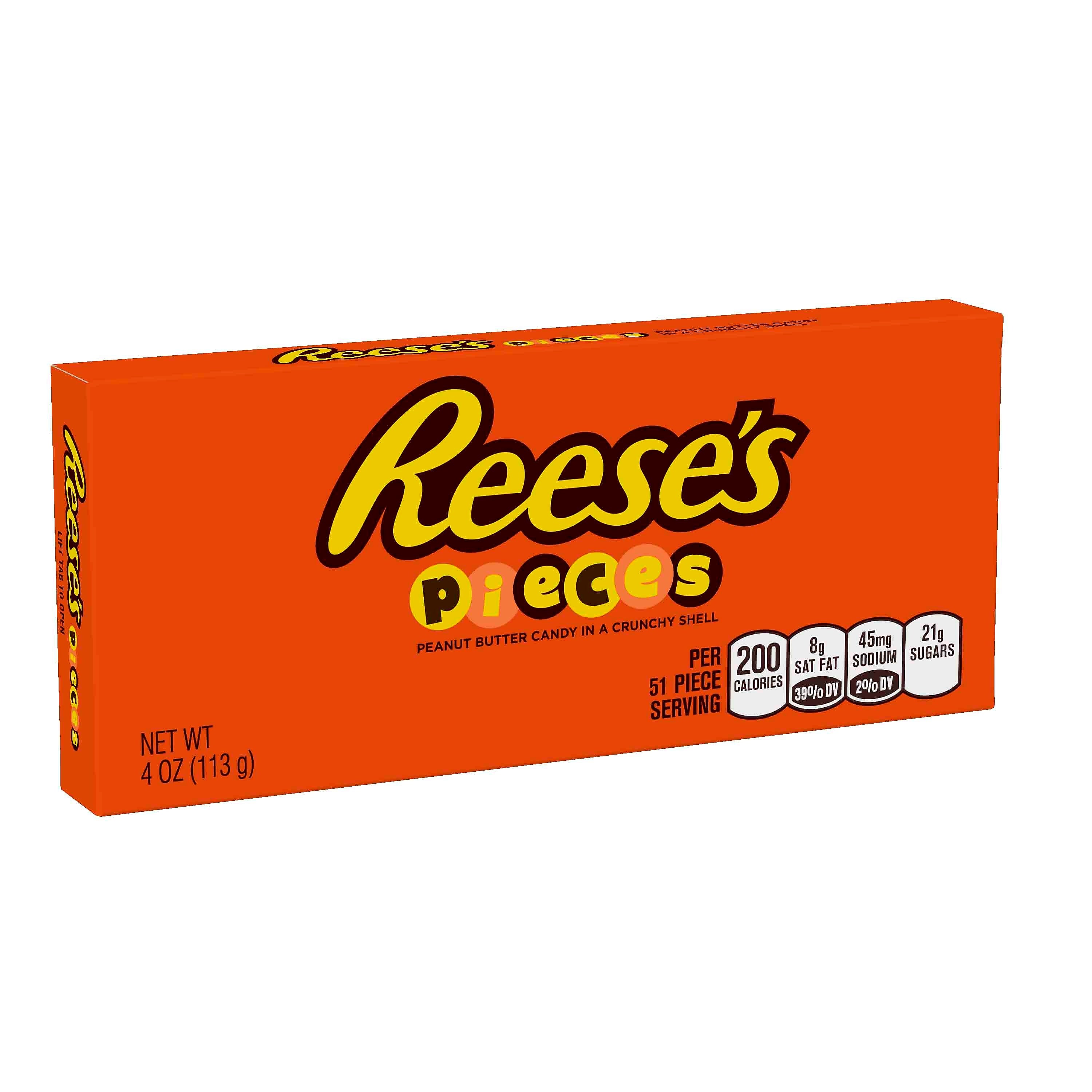 Reese's Pieces Peanut Butter Milk Chocolate Pieces, 4 oz., 12/Carton (HEC11470)
