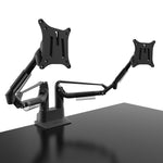 Kanto DMS2000 Adjustable Gas Shock Arm Dual-Monitor Desktop Mount for up to 32" Displays, Black