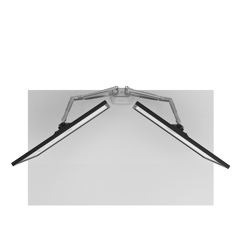 Kanto DMS2000S Adjustable Gas Shock Arm Dual-Monitor Desktop Mount for up to 32" Displays, Silver