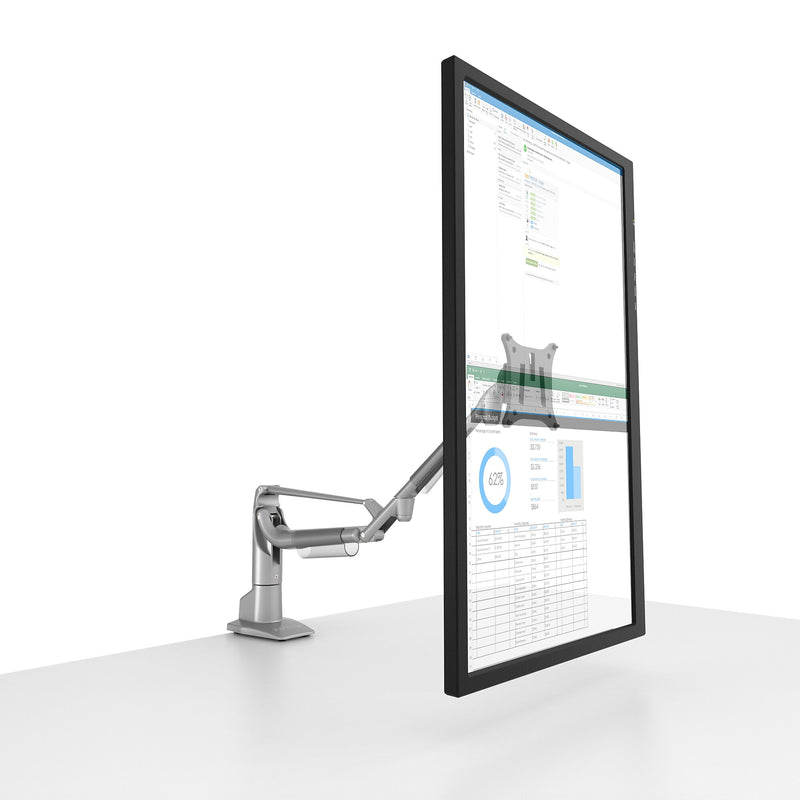 Kanto DMS1000S Adjustable Gas Shock Arm Monitor Desktop Mount for up to 32" Displays, Silver