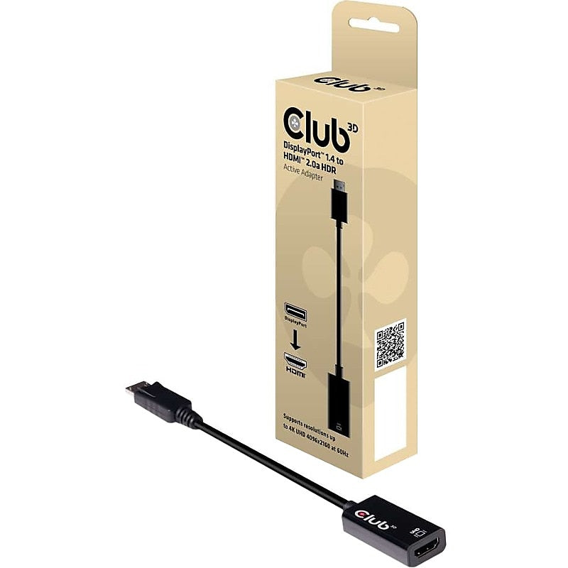 Club 3D CAC-1080 0.63' DisplayPort/HDMI Audio/Video Cable, Black