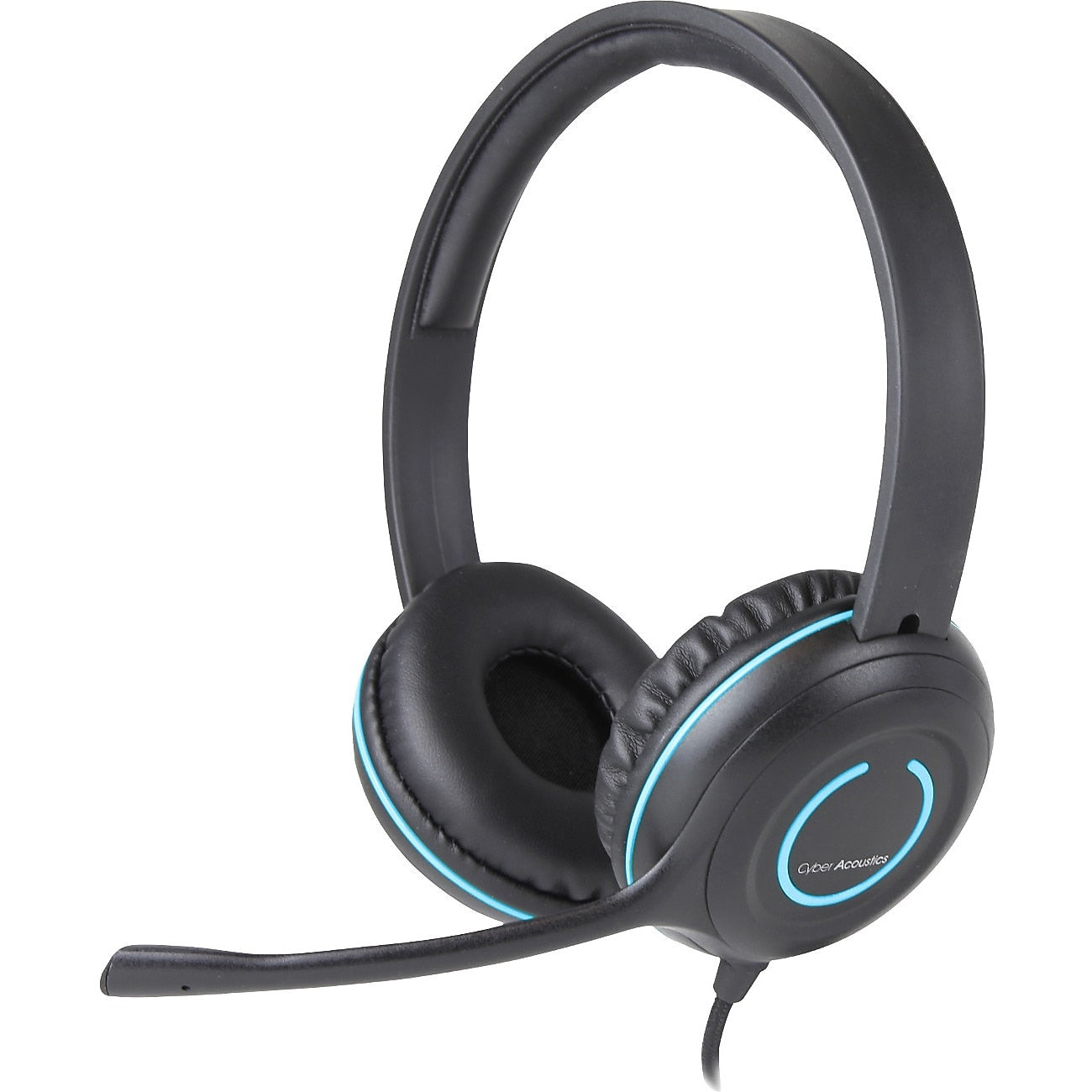 Cyber Acoustics AC Stereo Headset, Over-the-Head, Blue/Black (AC-5002)