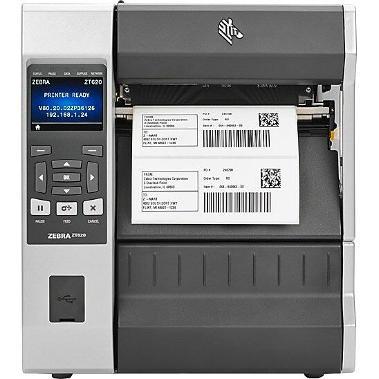 Zebra ZT620 Direct Thermal/Thermal Transfer Printer, Monochrome, Label Print (ZT62062-T010100Z)