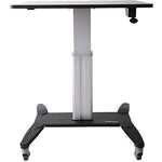 StarTech.com Mobile Sit Stand Workstation with 31.5" Work Surface, Height Adjustable Mobile Standing Desk, Portable