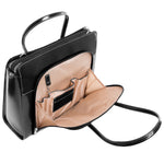 McKlein LAKE FOREST Leather Briefcase, Laptop Compatible, Black (94335)