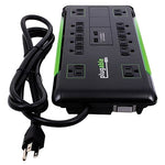 Plugable 25' 12-Outlet Power Strip with 2-Port USB Charger, Black (PS12-USB25)