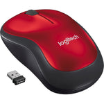 Logitech M185 Wireless Ambidextrous Optical Mouse, Red (910-003635)