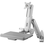 StarTech Wall Mounted Sit Stand Desk, Height Adjustable Monitor Mounting Kit, Up to 24", Black (WALLSTS1)