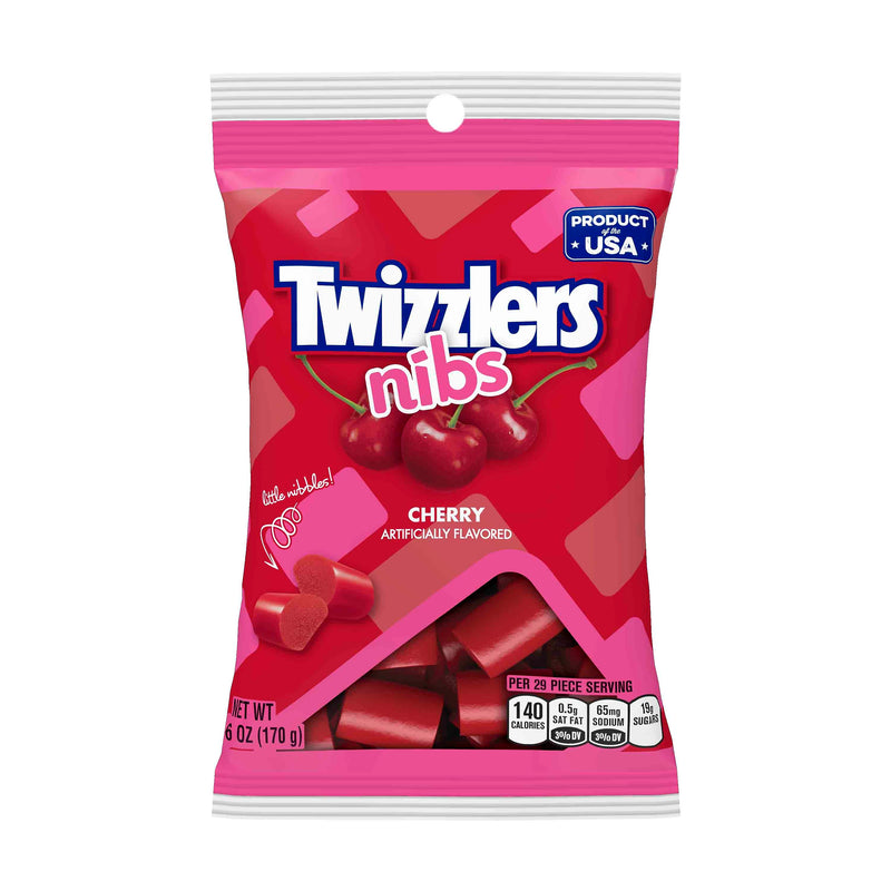Twizzlers Cherry Nibs Licorice, 6 oz, 12/Carton (HEC54413)