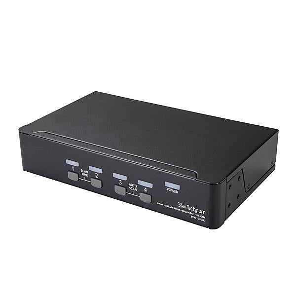 StarTech® SV431DPUA2 DisplayPort KVM Switch 4 Port 4K 60HzDisplayPort 1.2 KVM Computer Switch Box, DisplayPort Switch