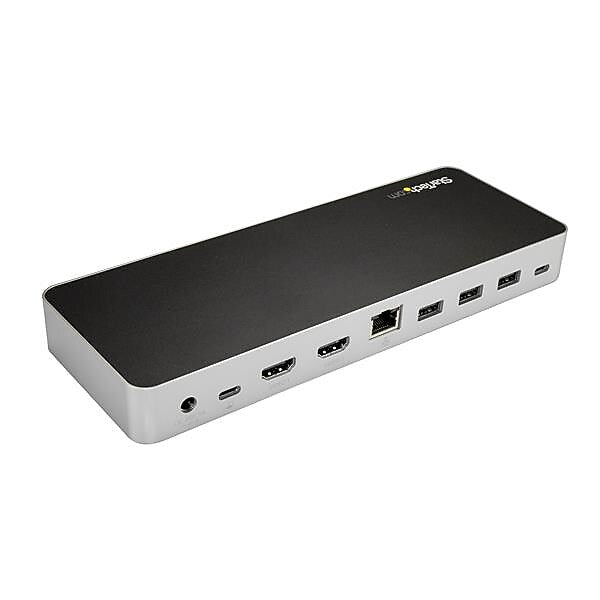 StarTech® MST30C2HHPD Black Dual Monitor USB C Dock, For Windows Laptops, 4K MST with 60W Power Delivery