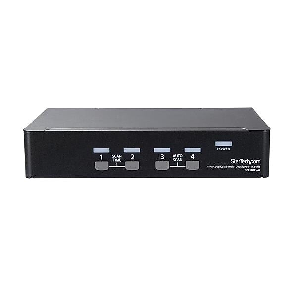 StarTech® SV431DPUA2 DisplayPort KVM Switch 4 Port 4K 60HzDisplayPort 1.2 KVM Computer Switch Box, DisplayPort Switch