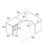 Bush Business Furniture Westfield Left Handed L Shaped Desk with Mobile File Cabinet, Mocha Cherry (SRC007MRLSU)