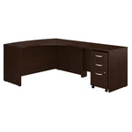 Bush Business Furniture Westfield Right Handed L Shaped Desk with Mobile File Cabinet, Mocha Cherry (SRC007MRRSU)