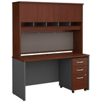 Bush Business Furniture Westfield 60"W Office Desk with Hutch and Mobile File Cabinet, Hansen Cherry (SRC014HCSU)